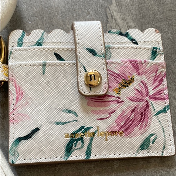 Nanette Lepore White and Pink Floral Key & Card Holder Set - Picture 2 of 4